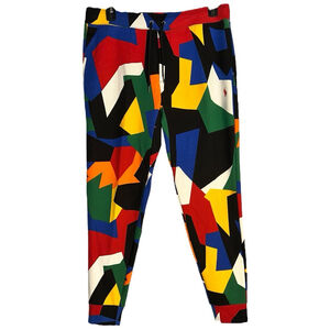 Polo Ralph Lauren Mens Abstract Print Double Knit Jogger Sweatpants Large. GUC!